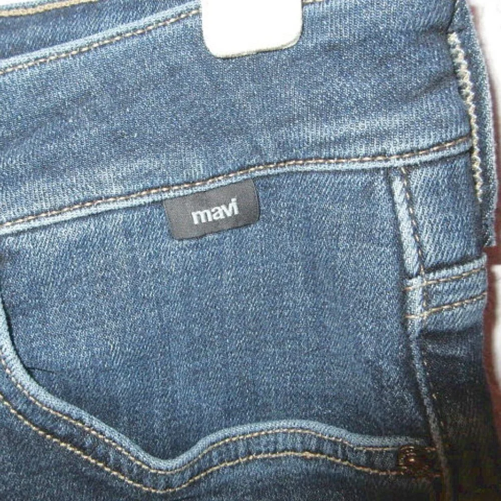 Mavi Womens Karly Denim Jean Shorts Size 27 Stretch Cuffed Dark Wash Mid Rise